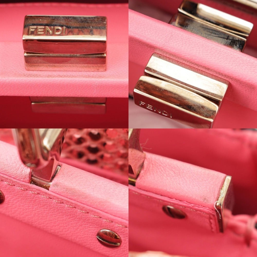 Fendi Peekaboo Python Mini Bag Pink Shoulder - image 7
